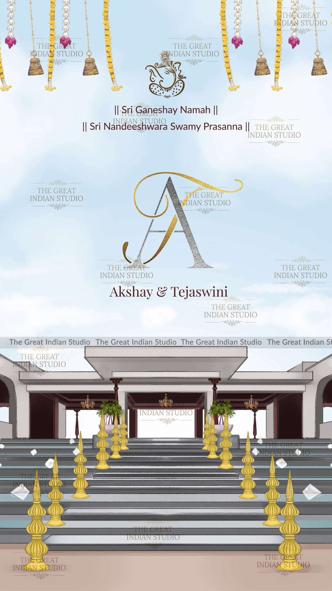 Elegant South Indian Wedding Invitation