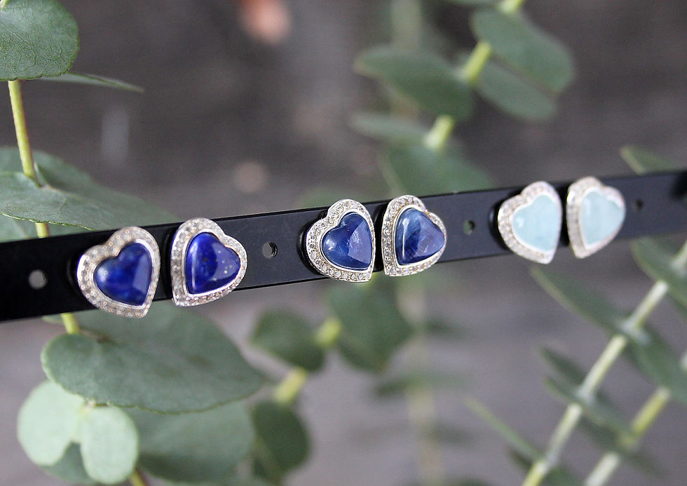 Silber Herzohrstecker fein getupft mit Edelstein