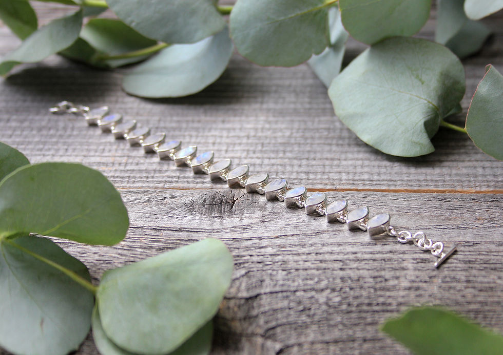 Miniature : Armband Navette mit Stein facettiert