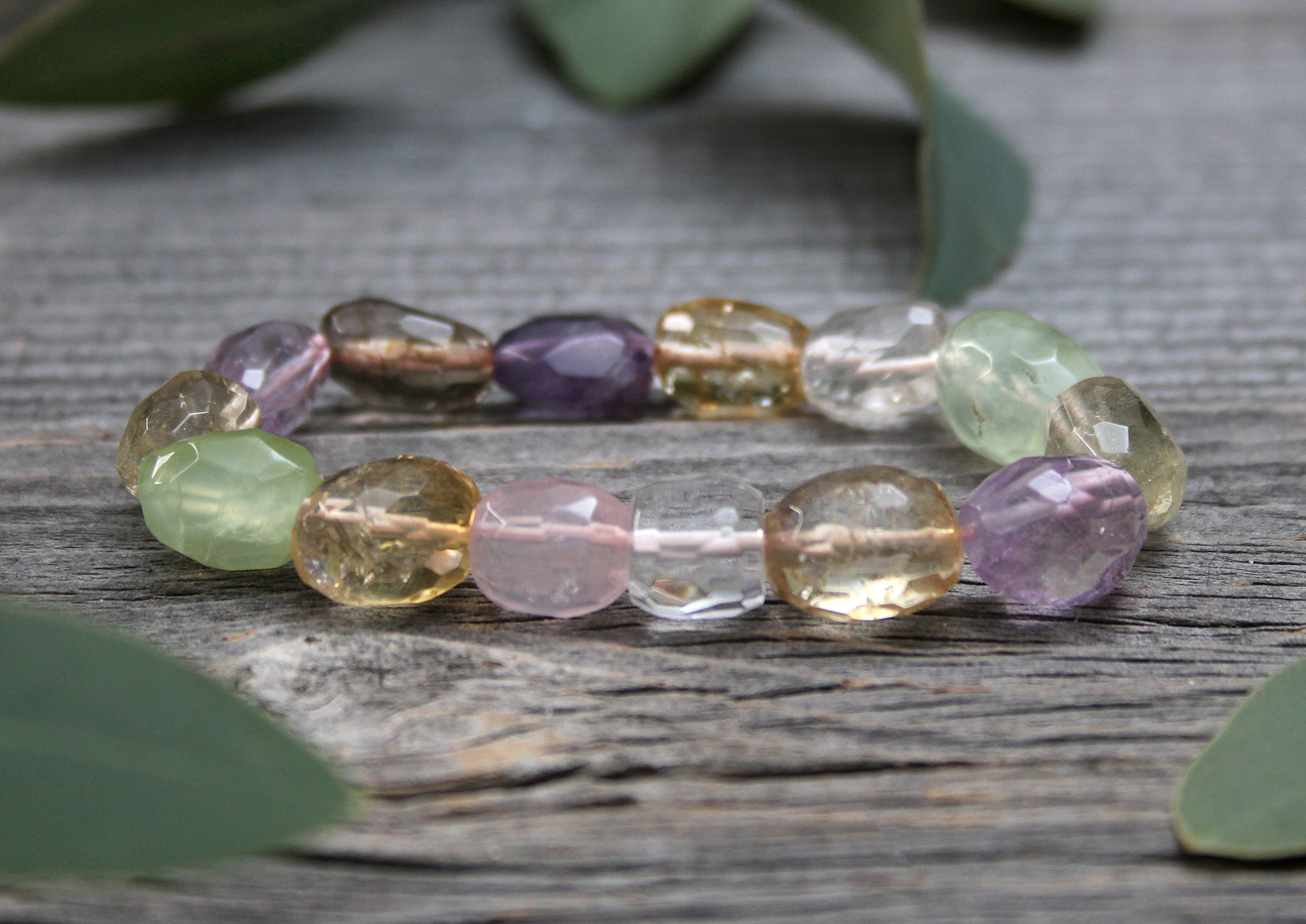 Mixed Armband Trommelsteined