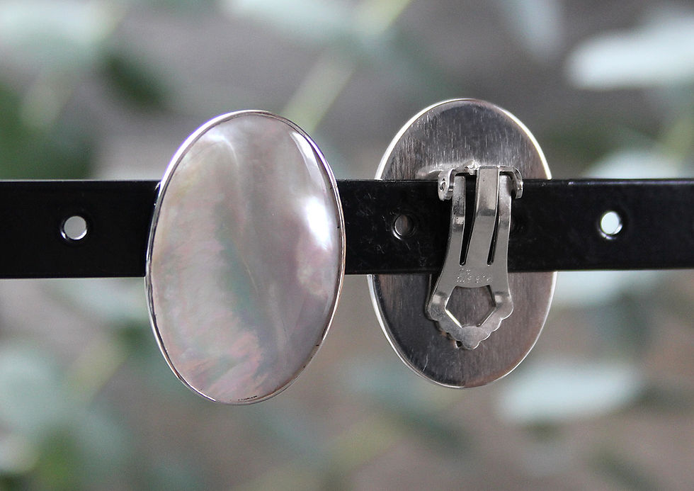 Miniaturbild: Perlmutt Ohrclips oval