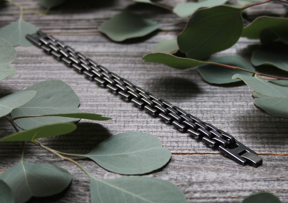 Gliederarmband Edelstahl geschwärzt