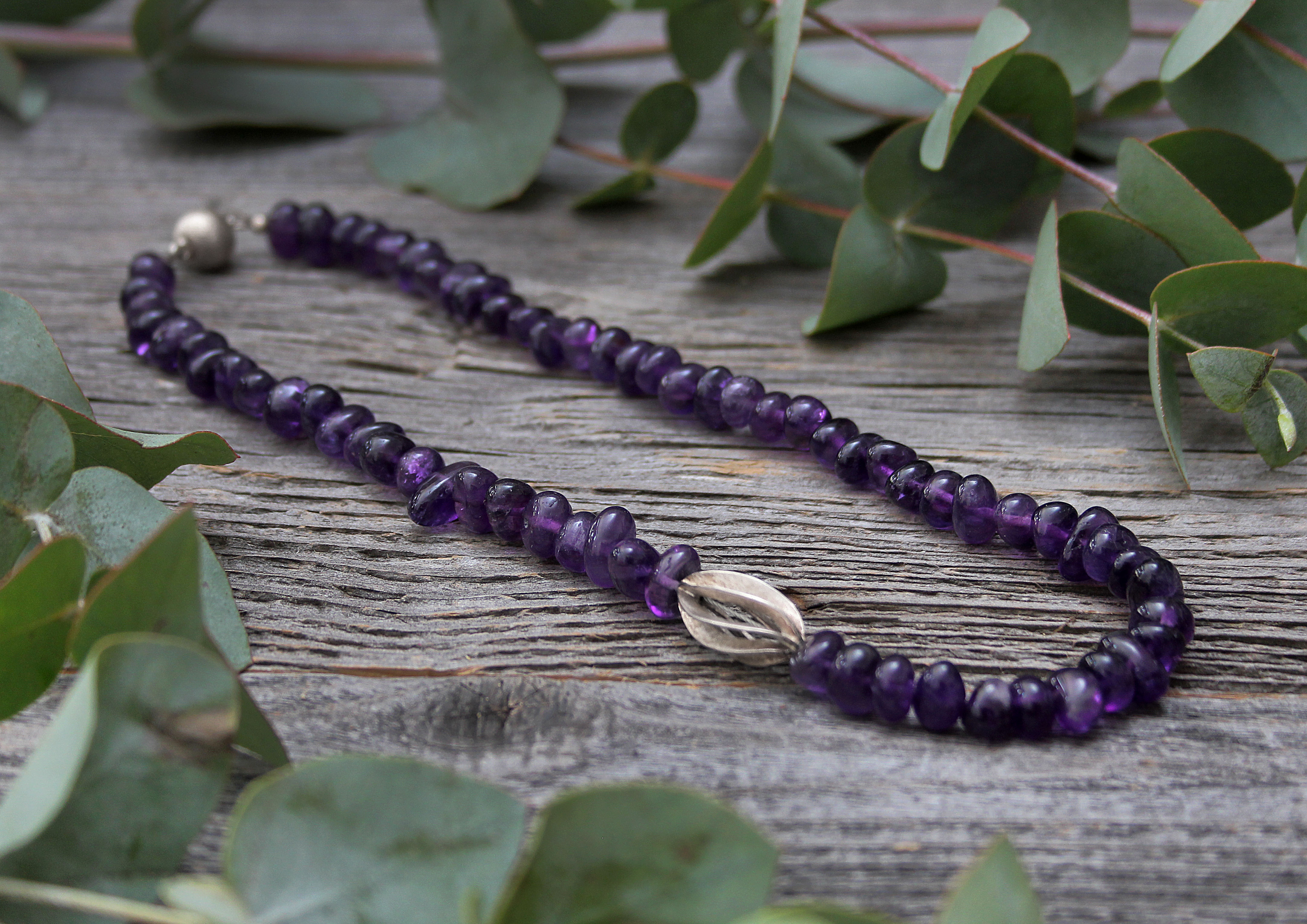 Amethyst Halskette unförmig