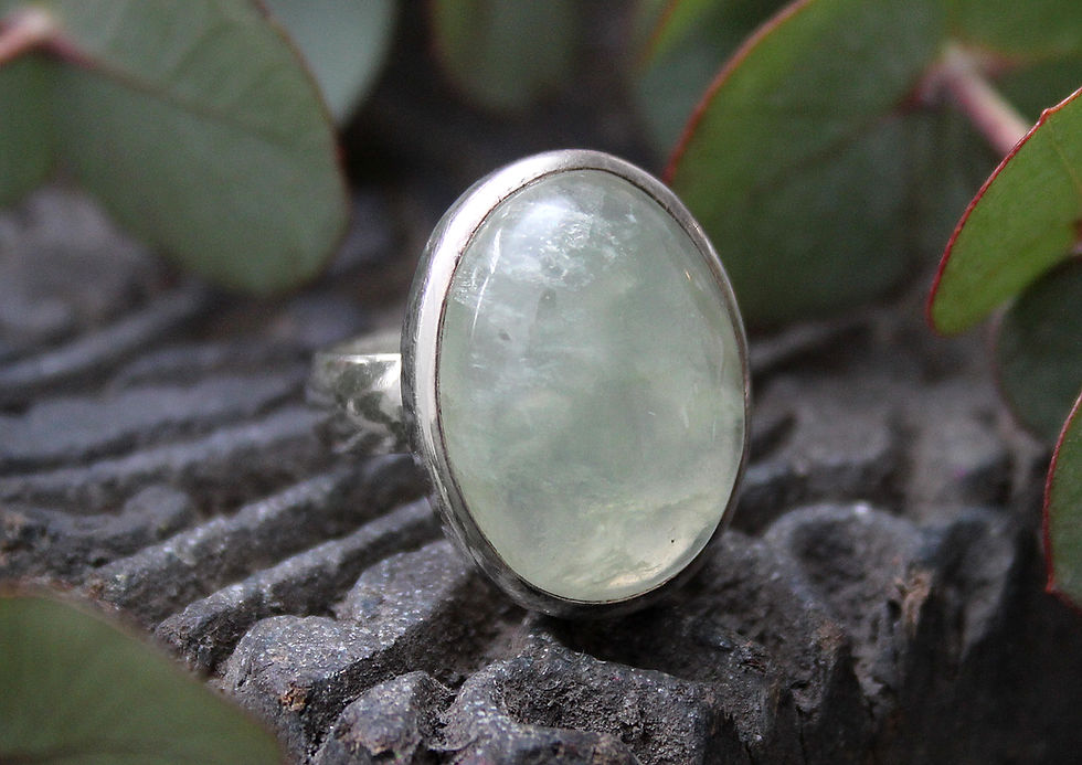 Miniatura: Prehnit Ring oval