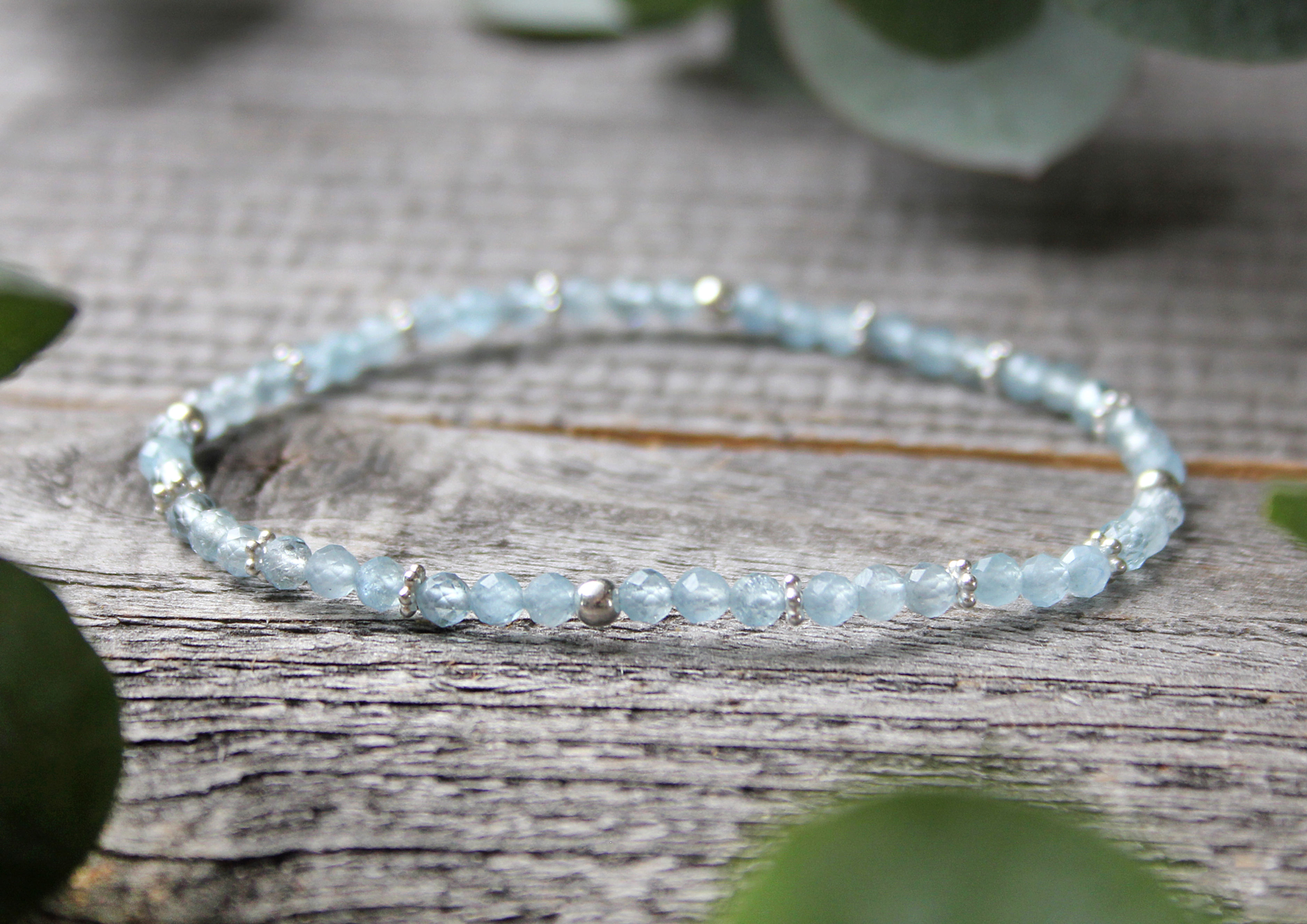 Edelstein Armband mit Silber Elementen