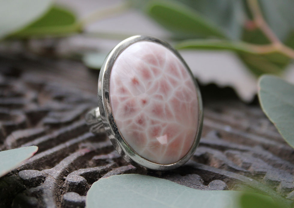 Miniaturbild: Thomsonit Larimar Ring rosa oval