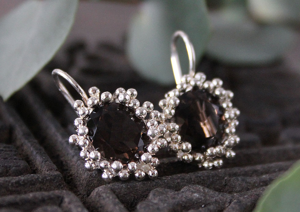 Miniatura: Ohrhänger oval unregelmässig getupft