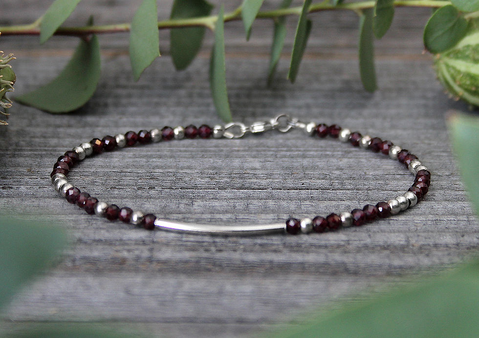 Granat Armband mit Tube