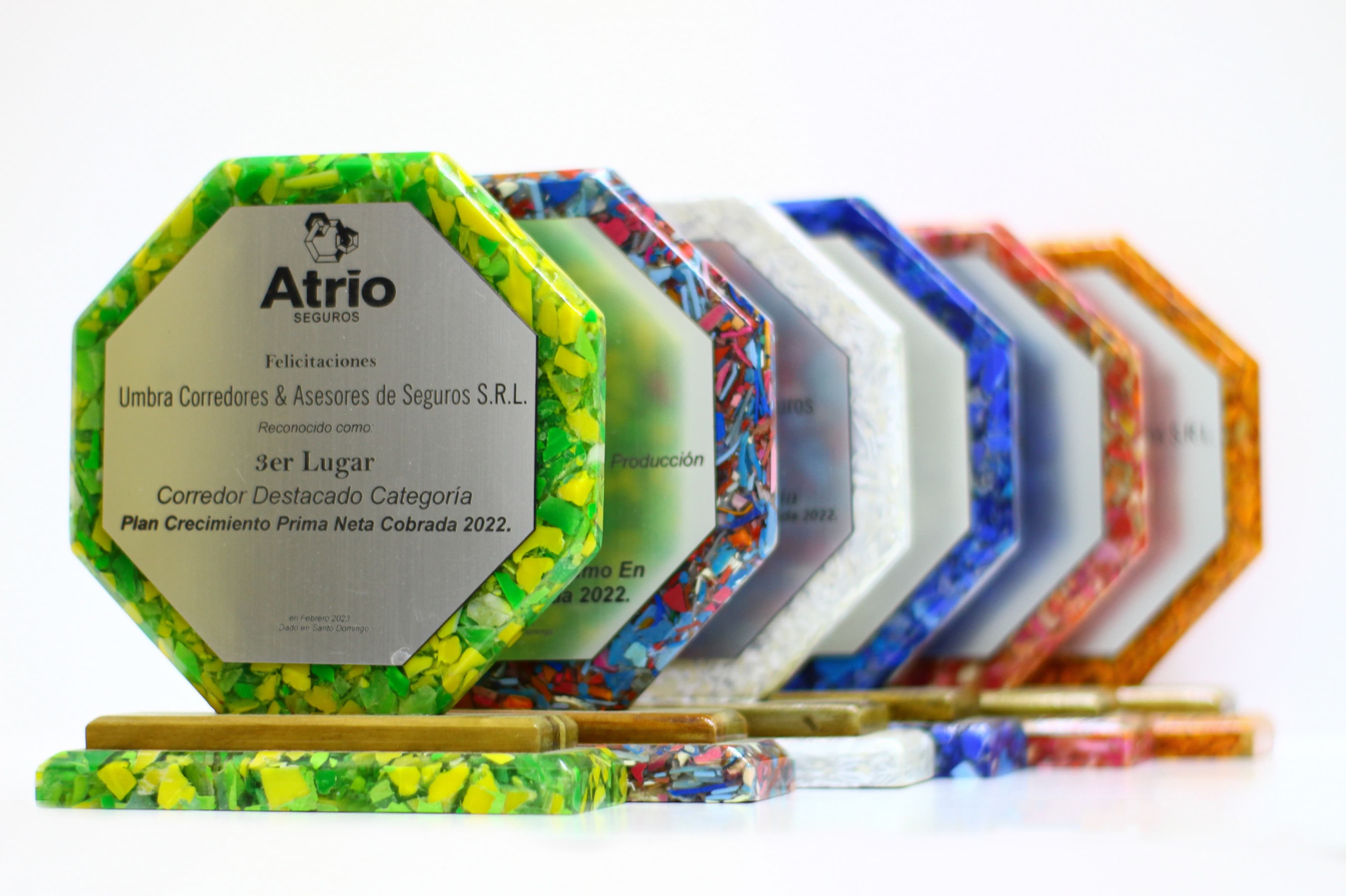 Placas octagonales en diversos colores