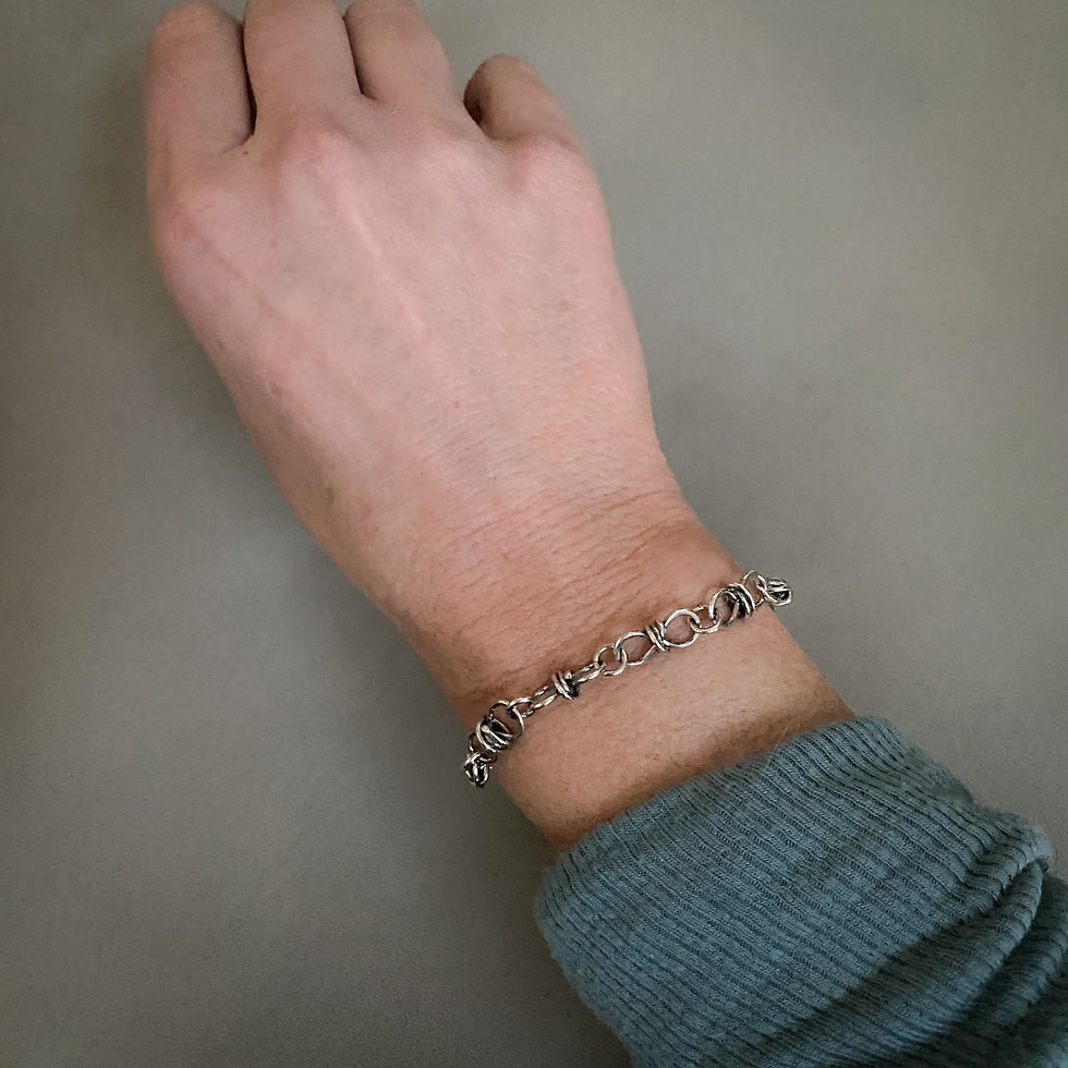 Thumbnail: Sterling Silver Wrapped Infinity Chain Bracelet 