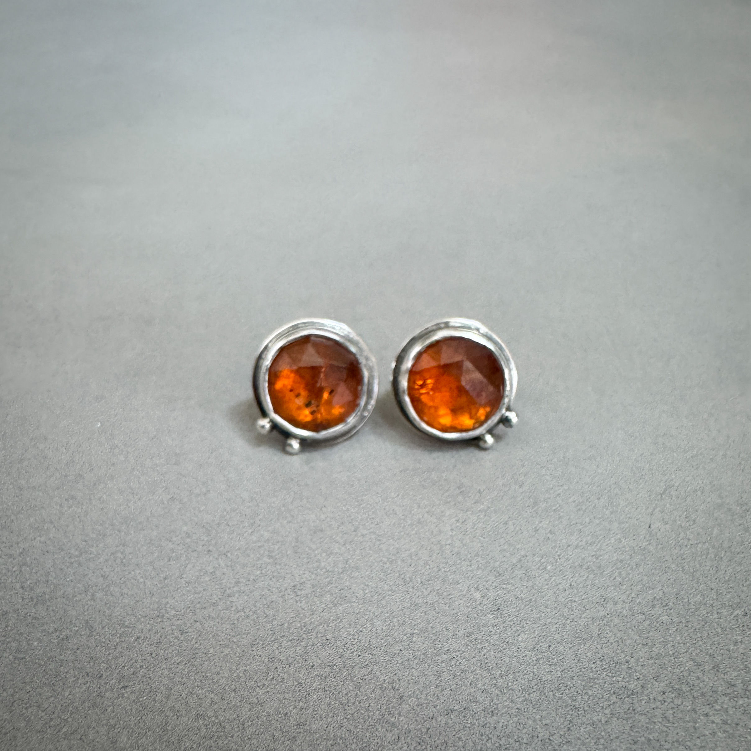 Orange Kyanite & Sterling Silver Stud Earrings
