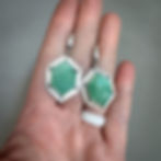 Thumbnail: Chrysoprase & Sterling Silver Huggie Earrings 