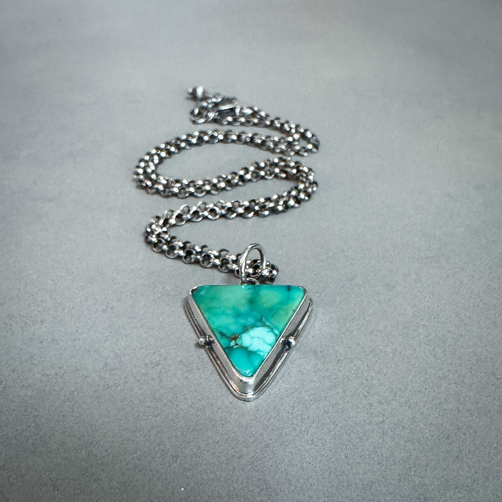 Thumbnail: Bao Canyon Turquoise & Sterling Silver Triangle Necklace