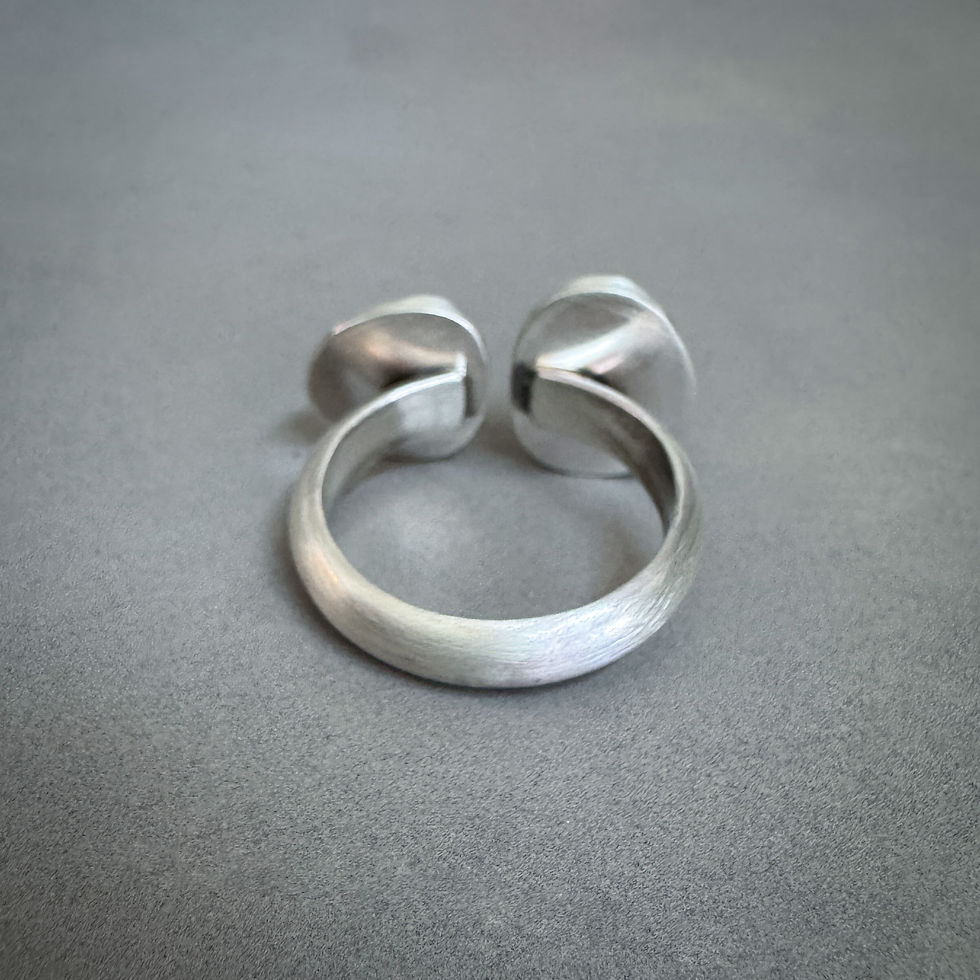 Thumbnail: Green Sea Glass & Sterling Silver Split Ring