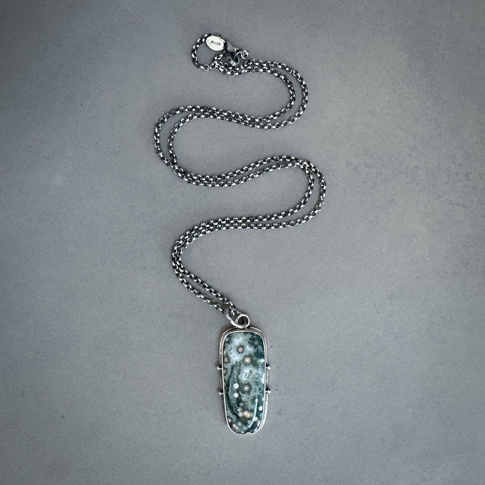 Thumbnail: Old Stock Ocean Jasper & Sterling Silver Necklace 