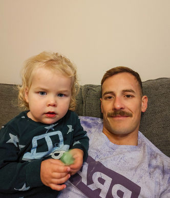 Tom Oliver spending quality time with his son