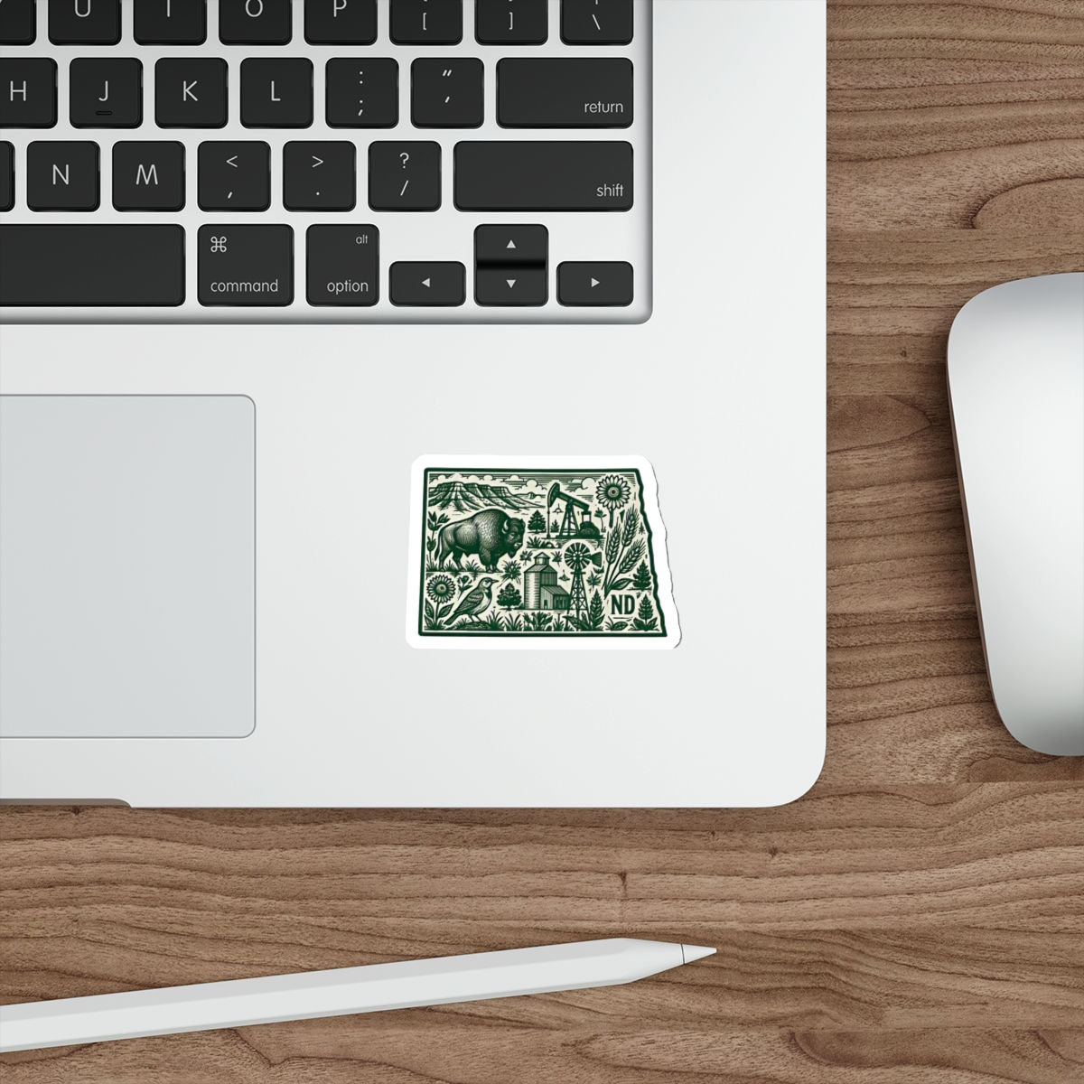 Linocut State MOSAIC Collection – North Dakota Die-Cut Sticker