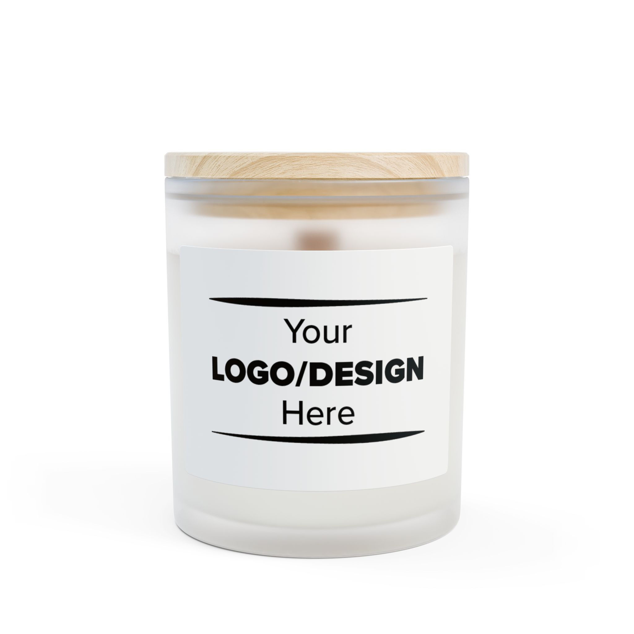 Frosted Glass Candle – 11oz Custom Logo Scented Candle with Wooden Lid