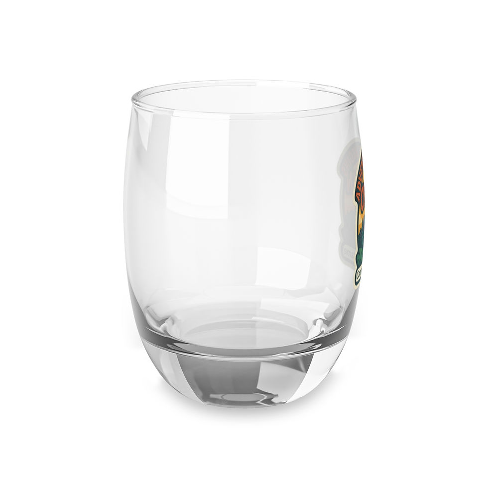 Thumbnail: Whiskey Glass — 'Adventure Begins at Check In' Mountain Campground Souvenir