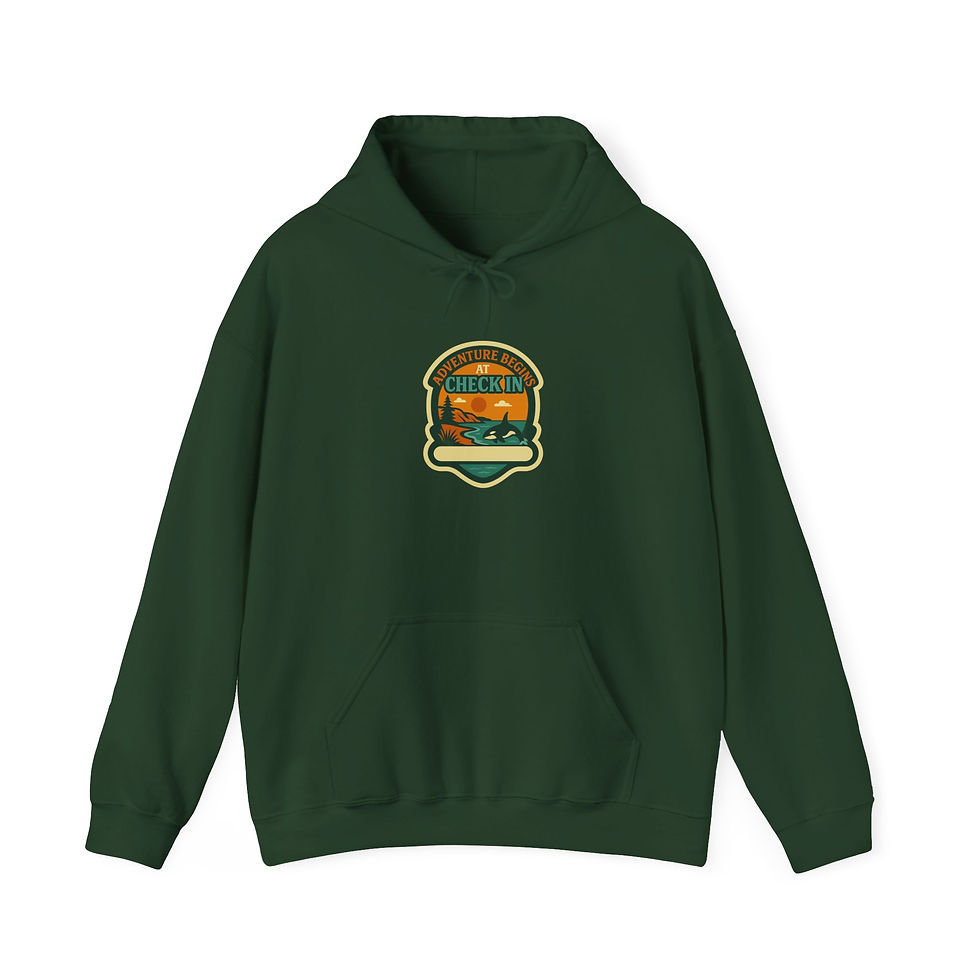 Thumbnail: "Adventure Begins at Check In" PACIFIC NORTHWEST Hoodie Sweatshirt (6 colors)