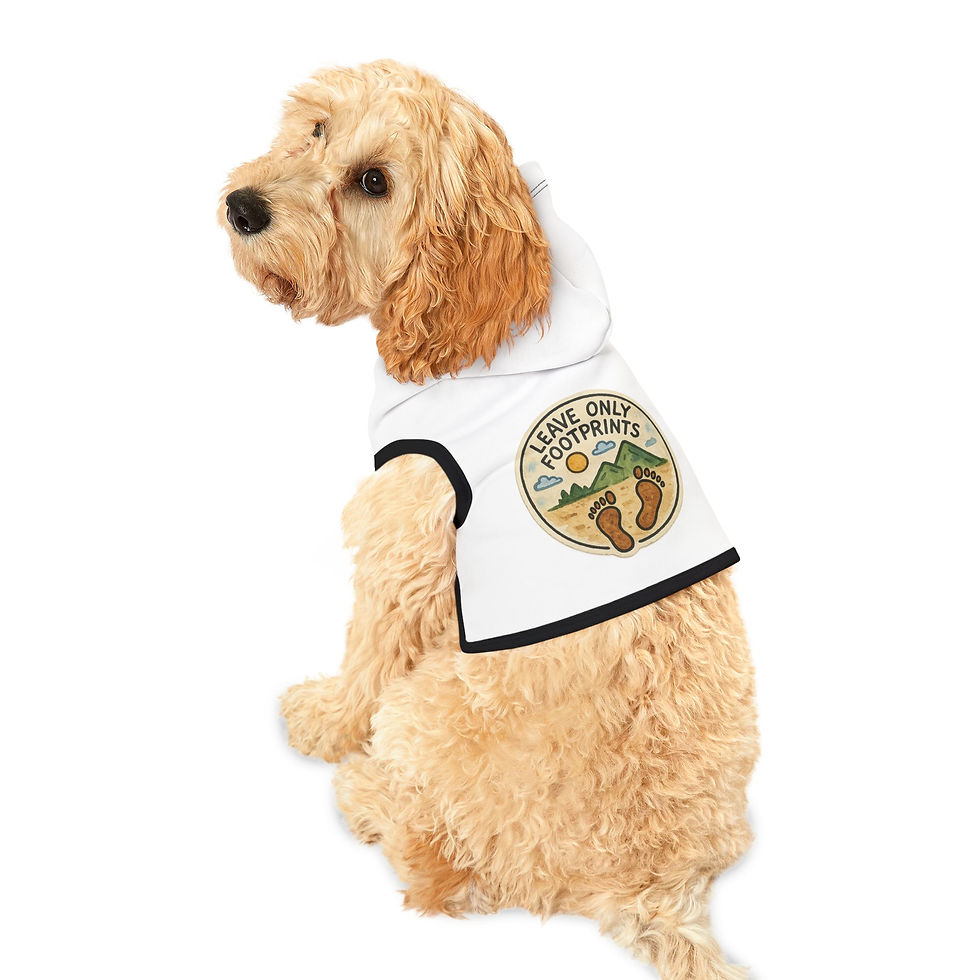 Thumbnail: Pet Hoodie — "Leave Only Footprints" Adventure Dog Hoodie