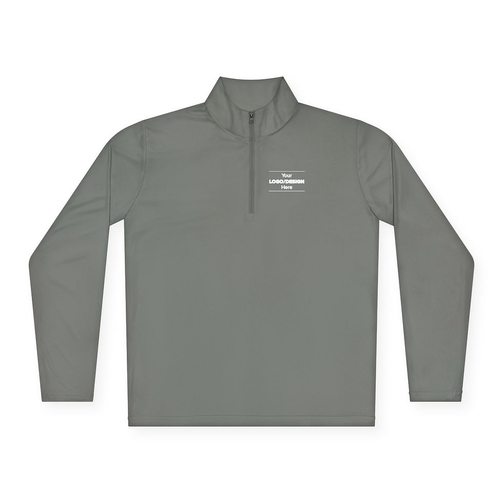 Thumbnail: Unisex Adult Quarter-Zip Pullover — Customize with Logo/Design
