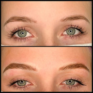 Before microblading and after microblading.