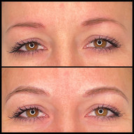Before microblading and after microblading.