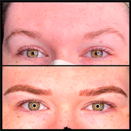 Before microblading and after microblading.