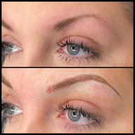 Before microblading and after microblading.