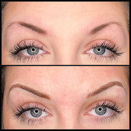 Before microblading and after microblading.