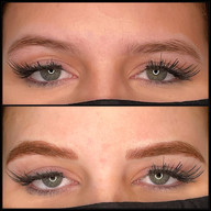 Before microblading and after microblading.