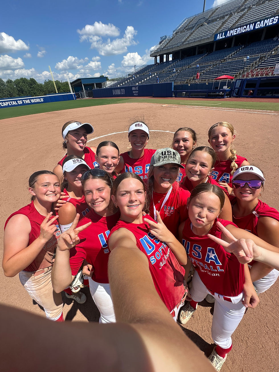Region 1 stops for a selfie during the Hall of Fame game in Oklahoma City USA All-American Games