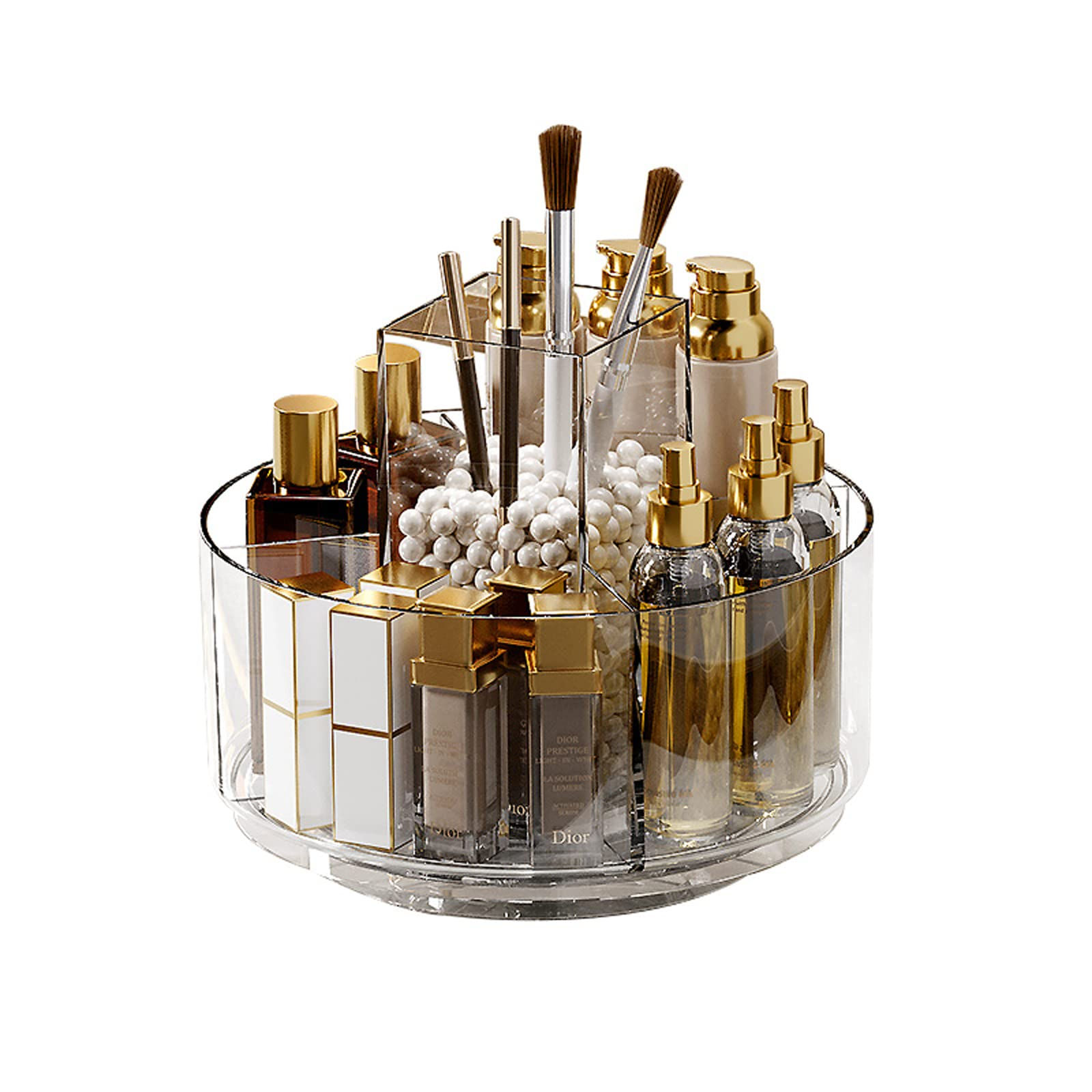 Taiuloo 360 Rotating Makeup Organizer Lazy Susan Turntable Cosmetics Storage Tra