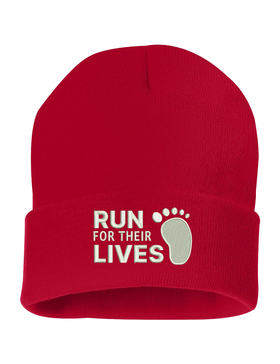 Run For Their Lives Embroidered Beanie