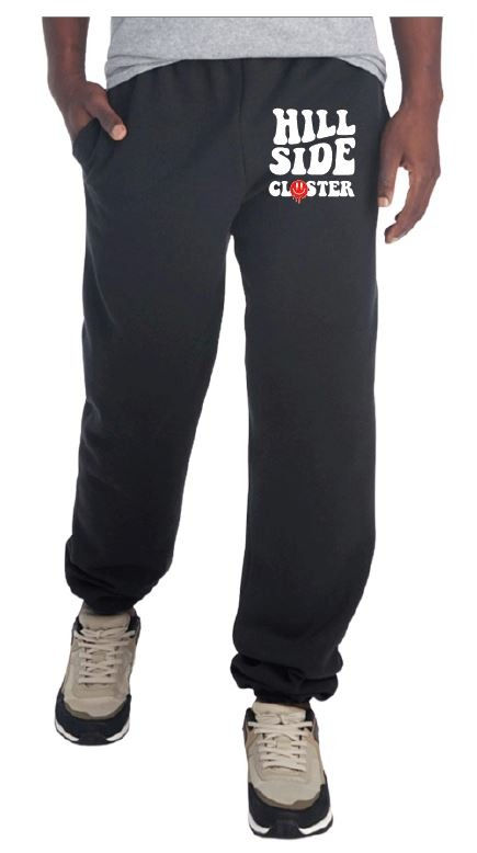Hillside Smiley Logo Black Sweatpants