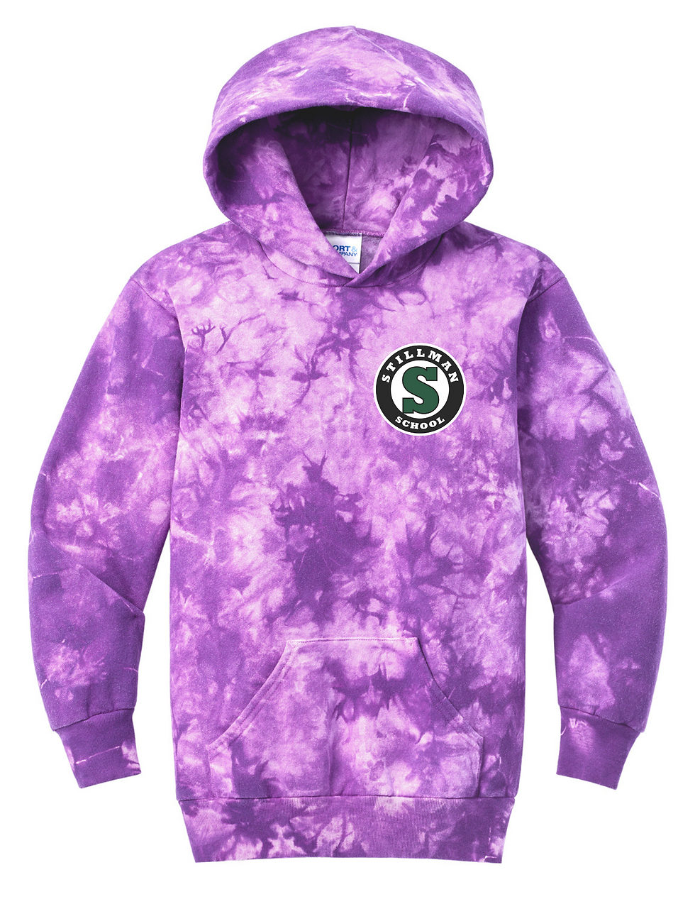 Thumbnail: Stillman Logo Black & Front Print Crystal Tie Dye Hoodie Sweatshirt