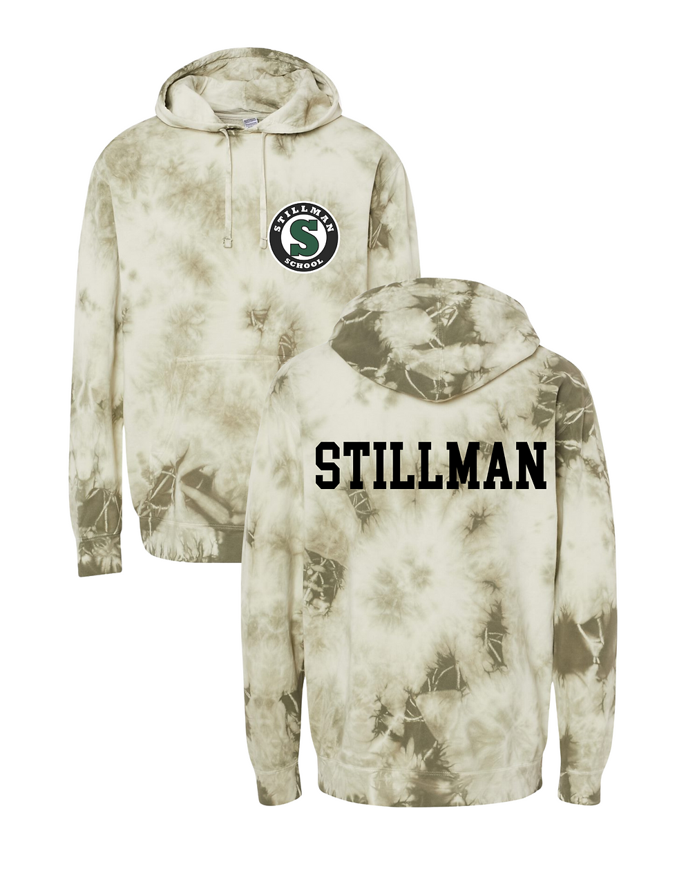 Thumbnail: Stillman Logo Back & Front Tie-Dye Pullover Hooded Sweatshirt