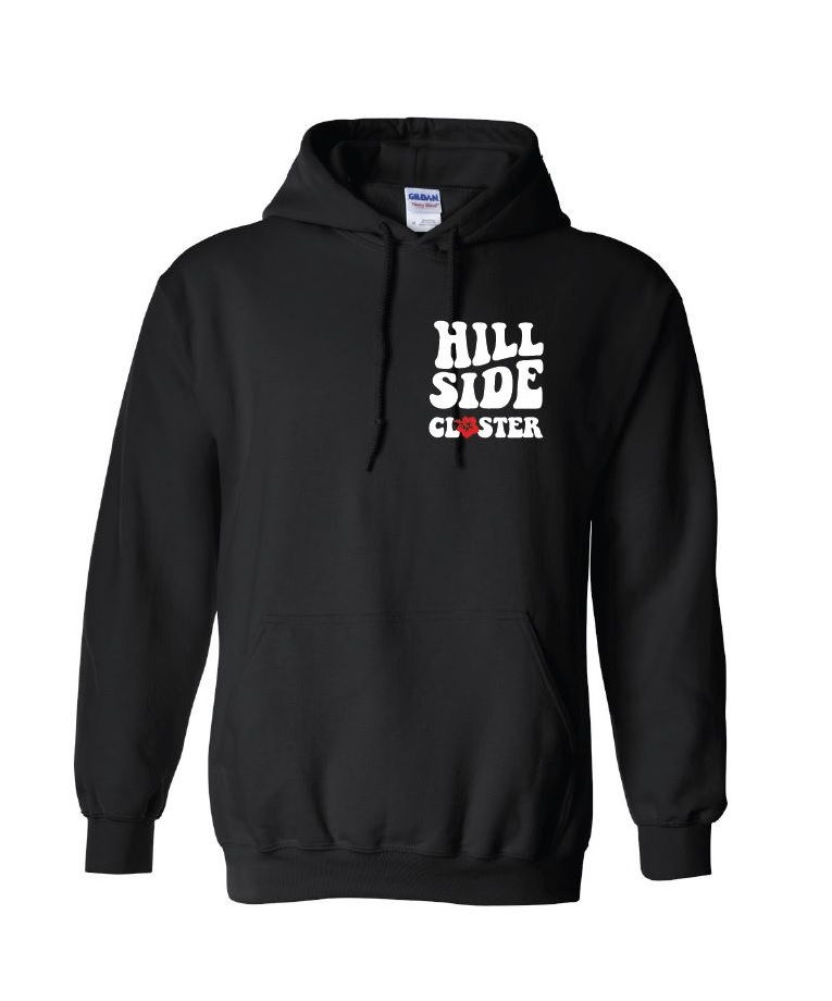 Hillside Flower Logo Front and Back Black Hoodie Sweatshirt