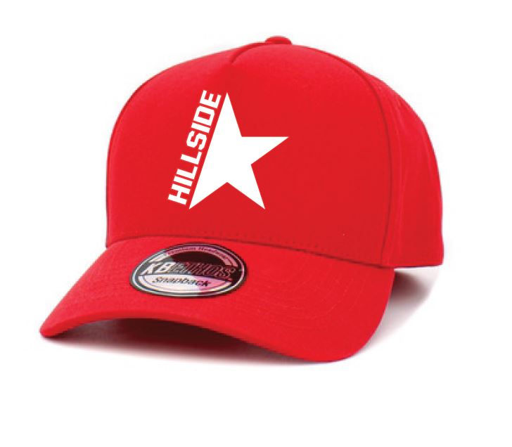 Hillside Star Logo Embroidered Adjustable Baseball Red Cap