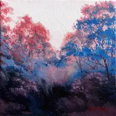 magic forest (acrylic): Acrylic painting "Magic Forest", enchanted woodland, textured composition by Klaudia Wojciech, Bristol-based Polish painter.