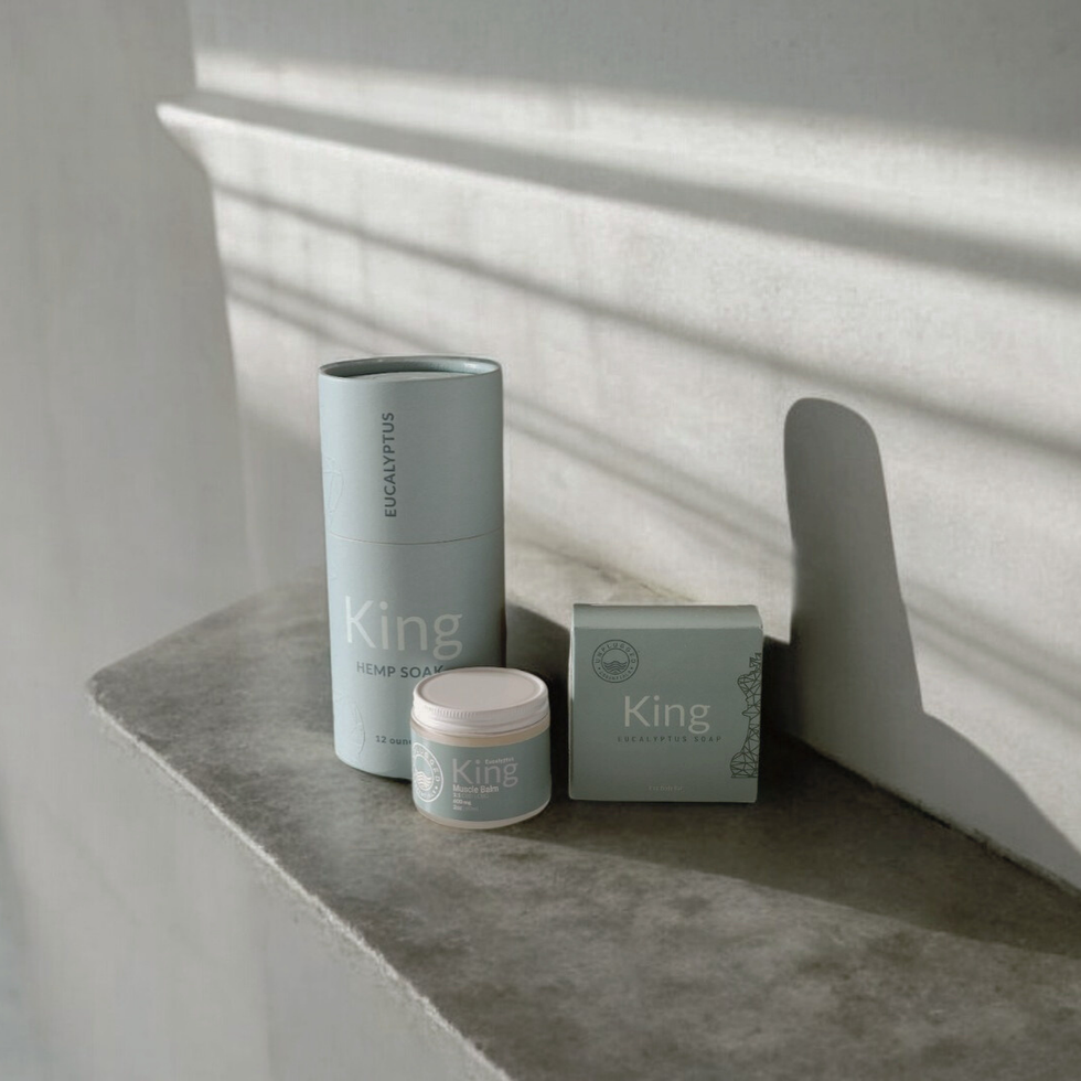 King Bundle – Revitalizing Self-Care Set with Soak, Body Bar & Muscle Balm