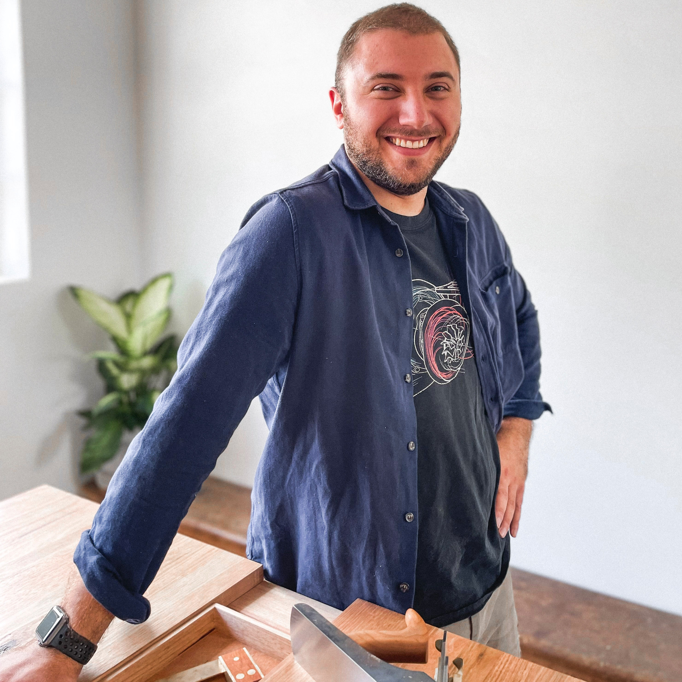 Liam Munich, furniture maker and woodworking teacher at Chisel & Dowel in Sydney.