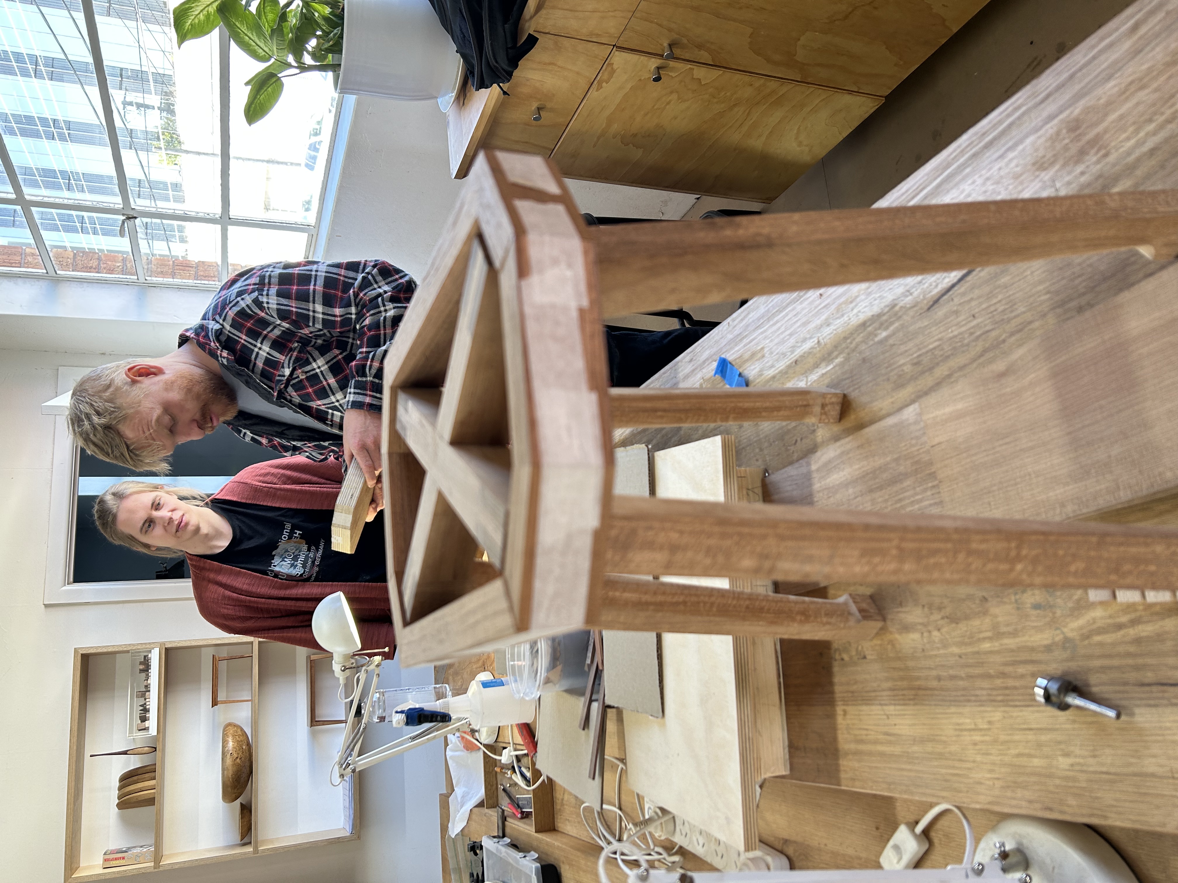 Student stool and side-table furniture project in the Chisel & Dowel workshop.