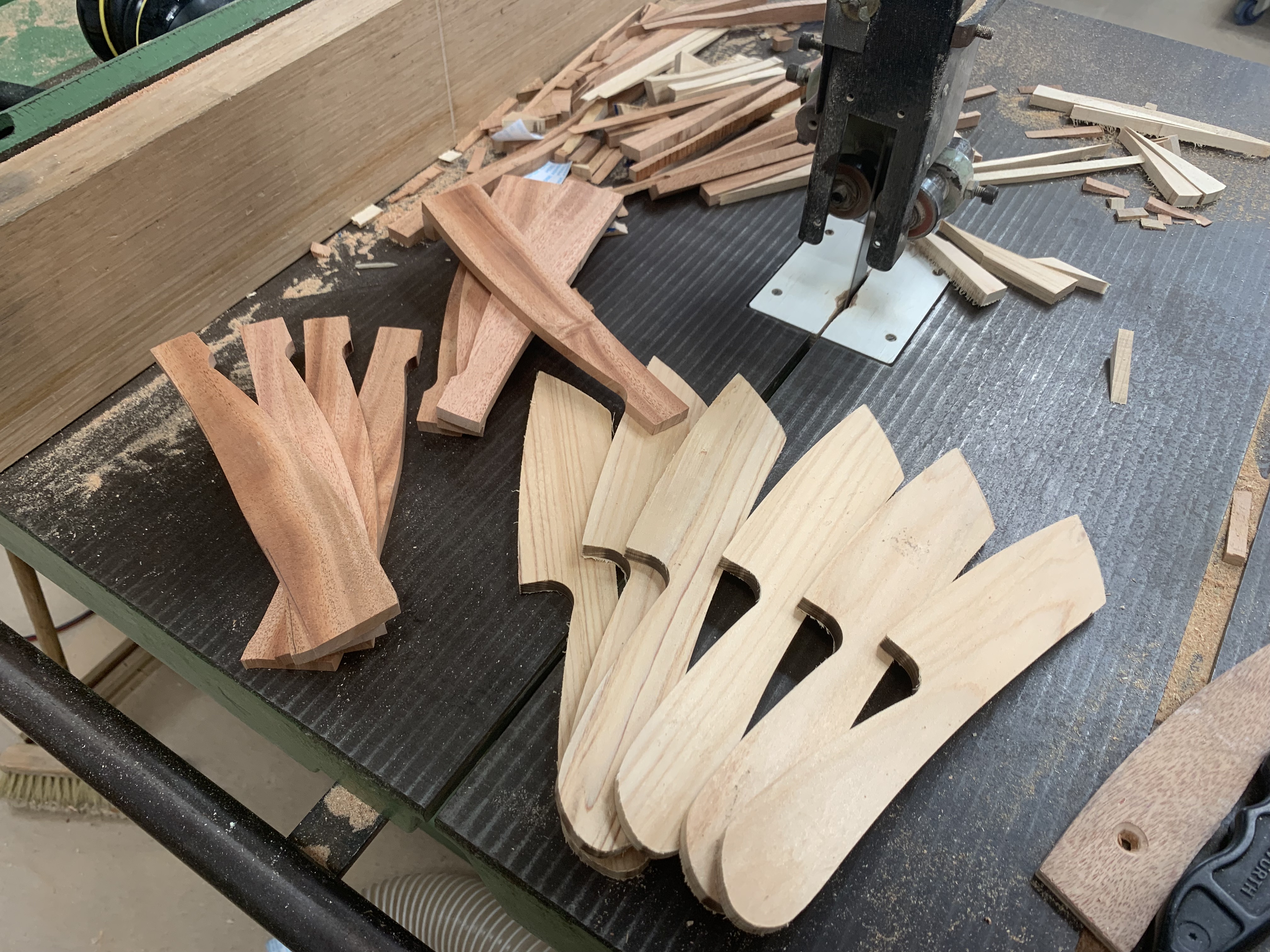 Student cheese knife project photographed in the Chisel & Dowel workshop.
