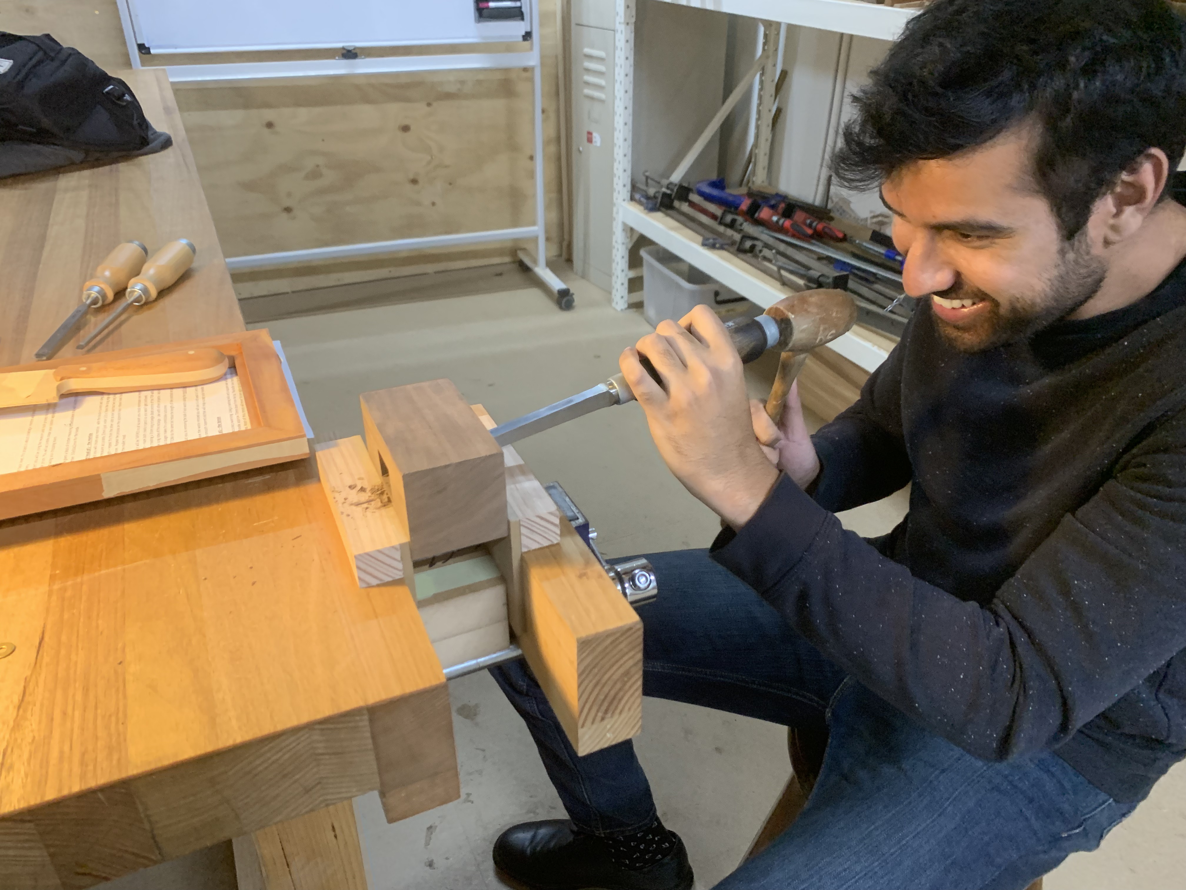 Mallet project work at Chisel & Dowel woodworking school in Kingsgrove.