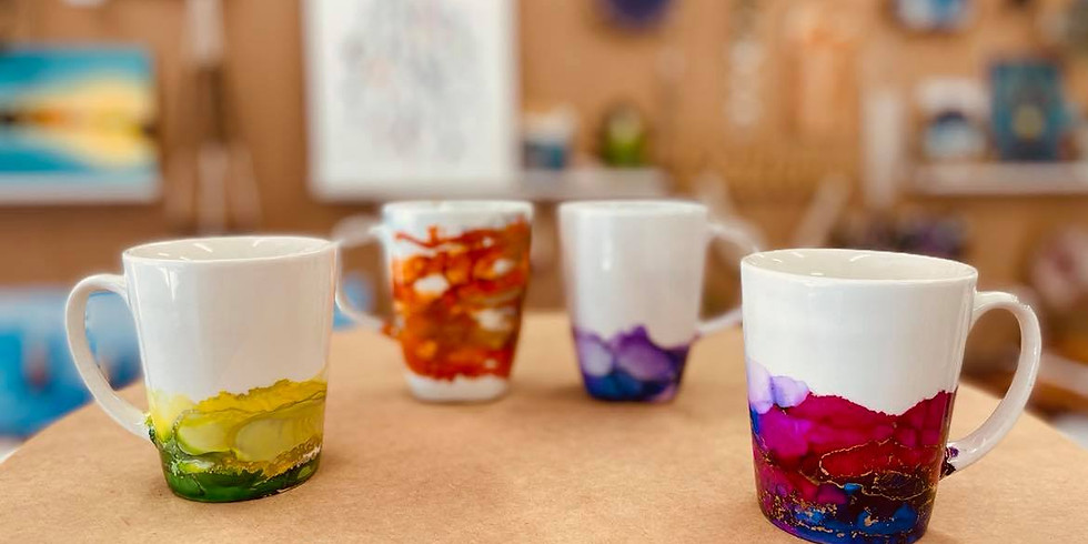 SPRINGFIELD - ORION - Make a 4pc set of alcohol ink mugs