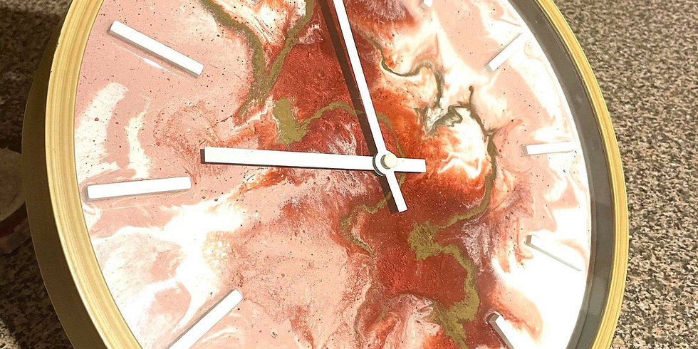 MANGO HILL - Learn to sip and resin with us - make this clock in these colours