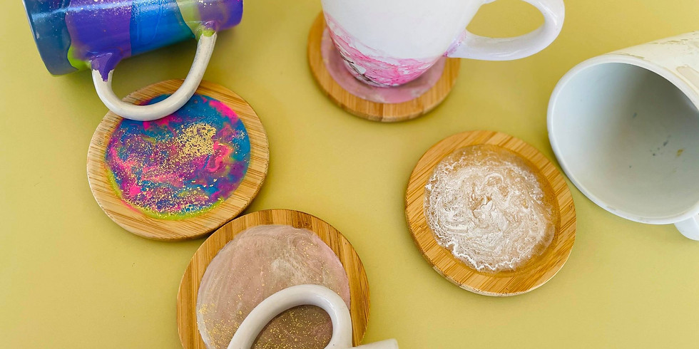 SIP 'N' DIP - Make alcohol ink mugs and matching resin coaster/lid sets