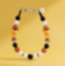 Voltage Nova beaded dog collar yellow background